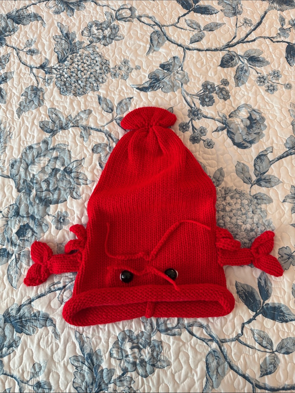 Hand-Knit Novelty Lobster Beanie